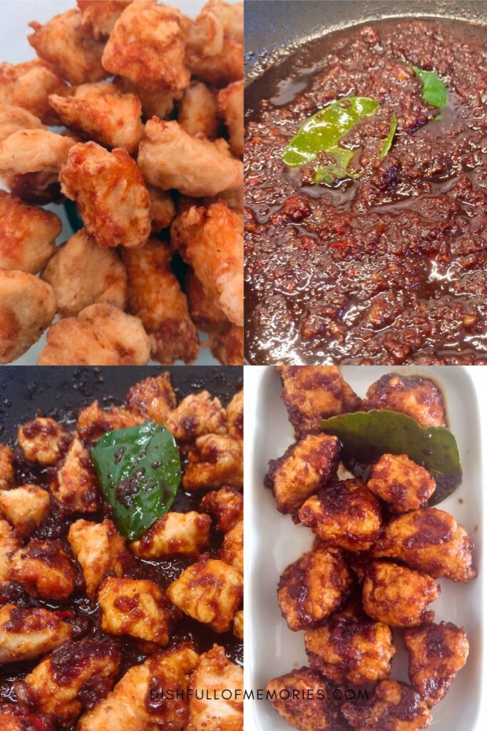 Collage image of step by step phots how to make Indonesian chicken Betawi.